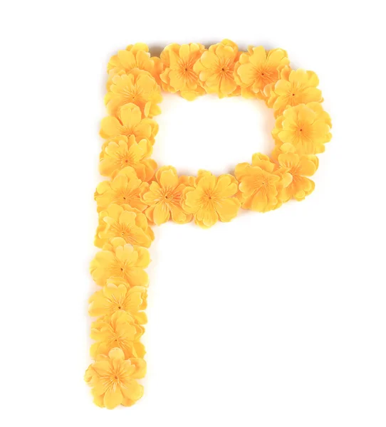 Harf p çiçek alfabesi. — Stok fotoğraf