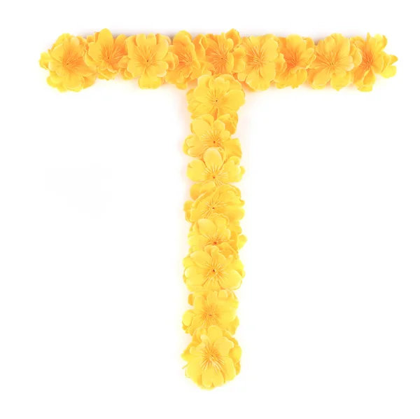 Letter T flower alphabet. — Stock Photo, Image