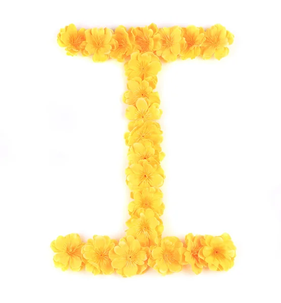 Буква I цветочный алфавит . — стоковое фото