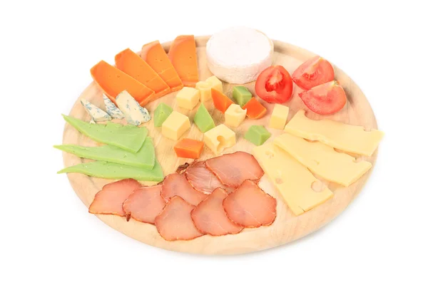 Meat and cheese platter — Stock Photo, Image