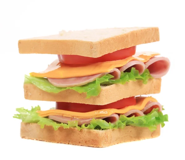 Sandwich with bacon and vegetables — Stock Photo, Image