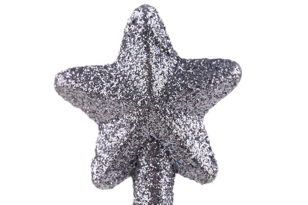 Рождественское украшение серебряной звезды — стоковое фото
