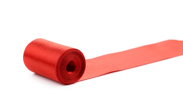 Rodillo de cinta de seda roja —  Fotos de Stock