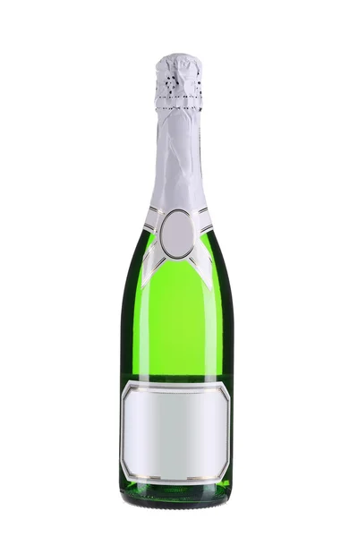 Groene fles champagne — Stockfoto