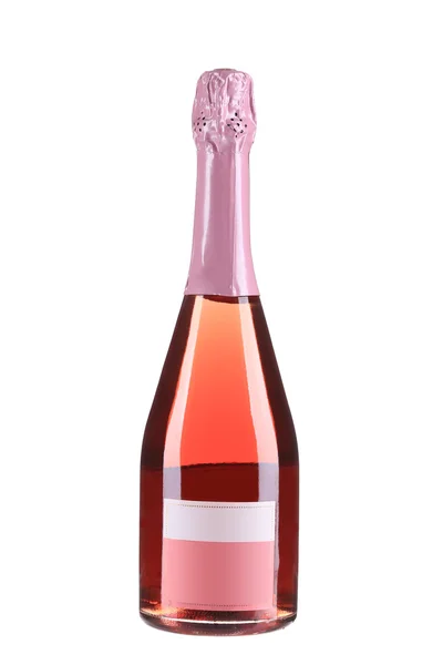 Fles Champagne roze vruchten — Stockfoto