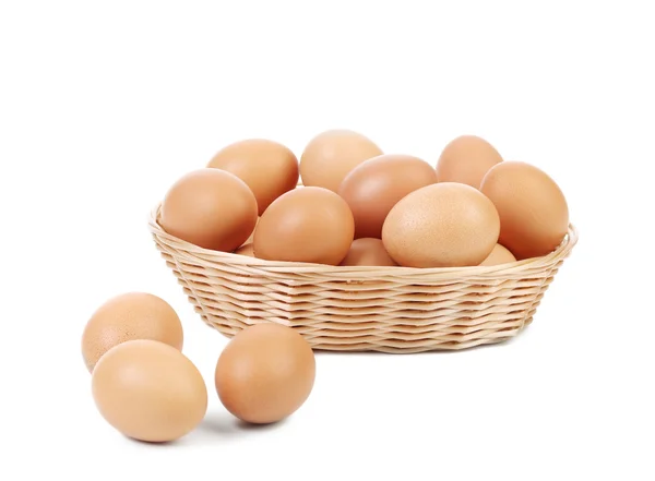 Brown eggs in the basket — Stock Photo, Image