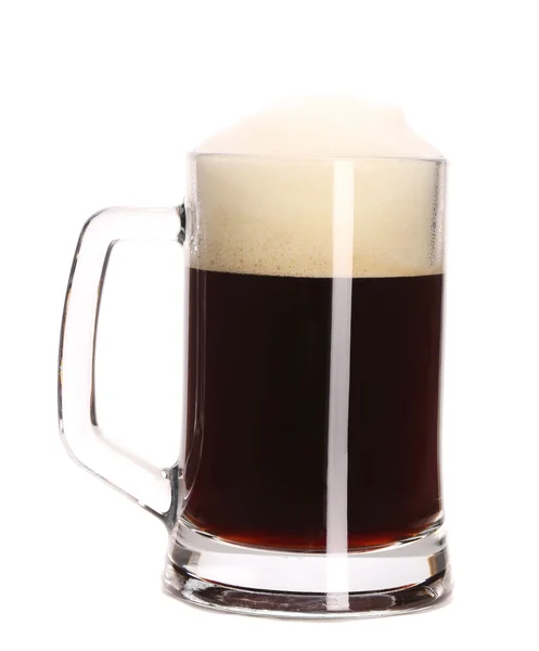 Mug full with brown beer — Stock Photo, Image