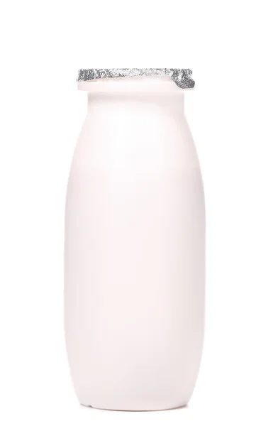 Botella de yogur de plástico blanco — Foto de Stock