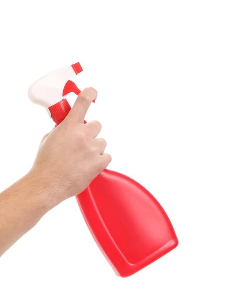 Hand holding spray bottle — Stock Photo, Image