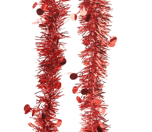 Christmas red tinsel — Stock Photo, Image