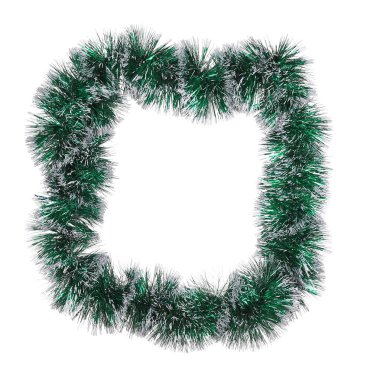 Noel yeşil tinsel kare olarak