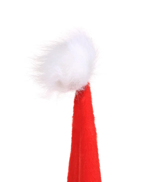 Toppen av jultomten konisk röd hatt — Stockfoto