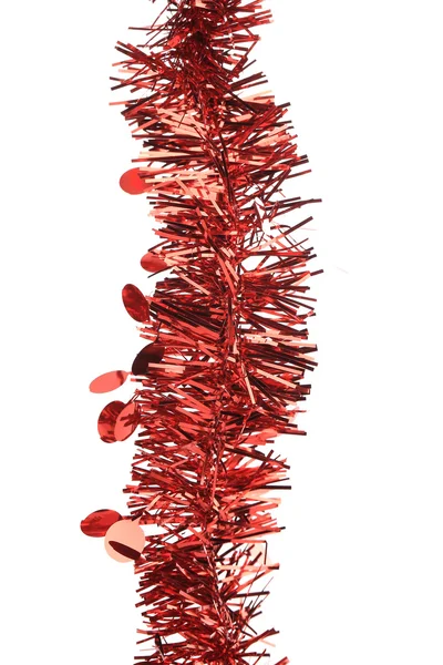 Christmas kırmızı tinsel — Stok fotoğraf