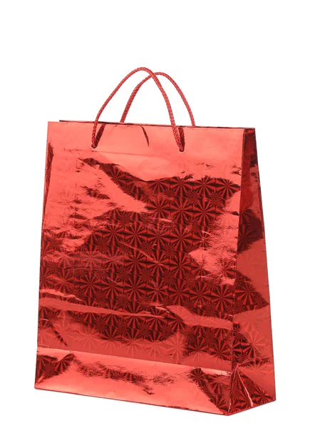 Красный подарочный пакет — стоковое фото