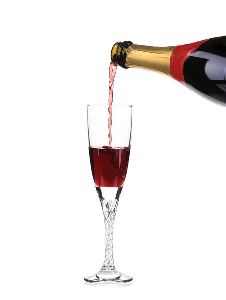 Gieten in een glas Champagne — Stockfoto