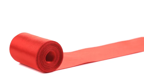 Red silk ribbon roll