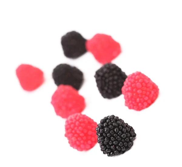 Blackberries and redberry candy — Stock Photo, Image