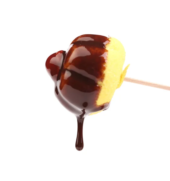 Marshmallow in chocolade syrop — Stockfoto