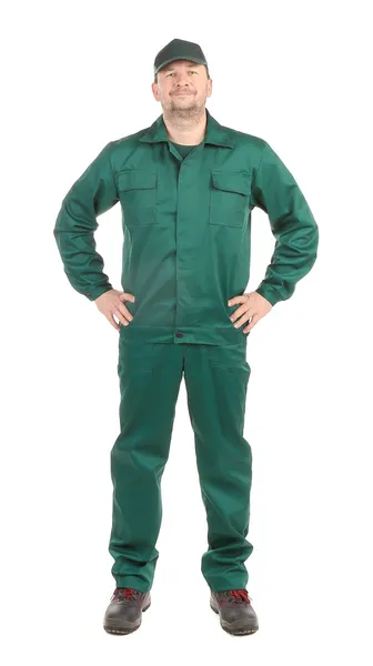 Worker in green workwear — Stock Photo, Image