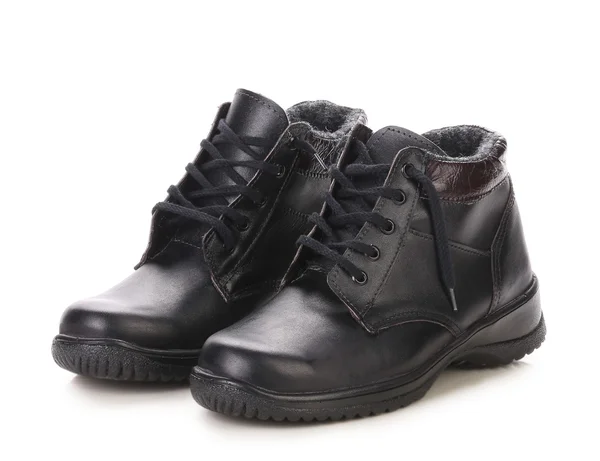 Sportovní zimní černé boty — Stock fotografie