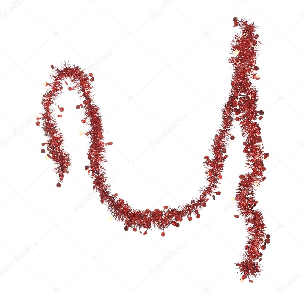 Christmas red tinsel decoration