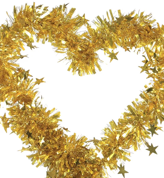 Christmas yellow tinsel — Stock Photo, Image