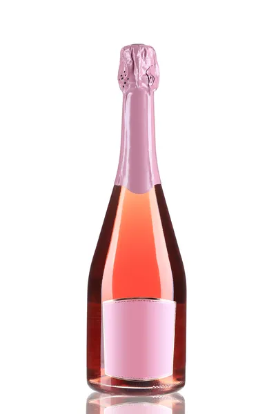 Fles Champagne roze vruchten — Stockfoto