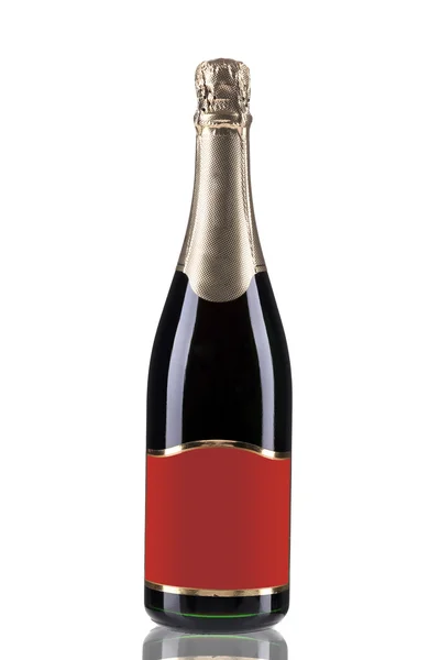 Botella de champán rojo — Foto de Stock