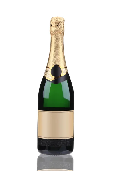 Green bottle of champagne — Stock Photo, Image