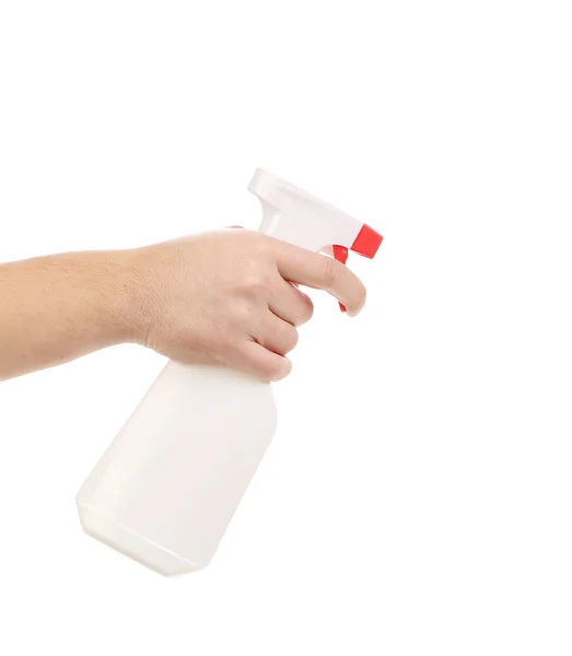 Hand holding spray bottle — Stock Photo, Image