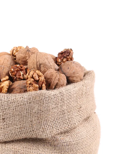Full bag with walnuts — Stock Photo, Image