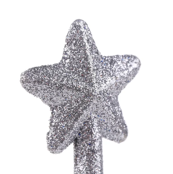 Silver star christmas decoration — Stock Photo, Image