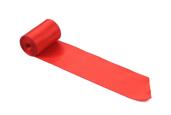 Rolo de fita de seda vermelha — Fotografia de Stock