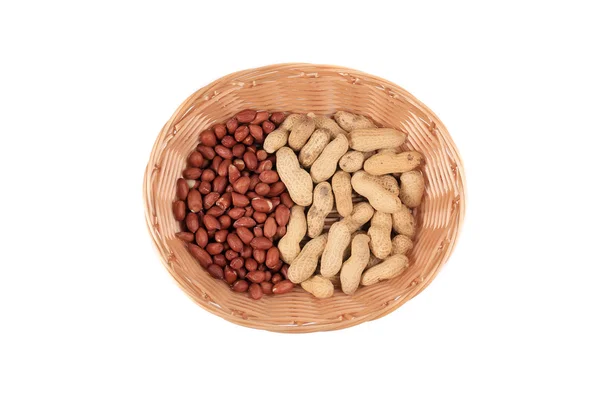 Basket full with peanuts — Stock Photo, Image