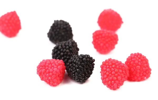 Blackberries and redberry candy — Stock Photo, Image