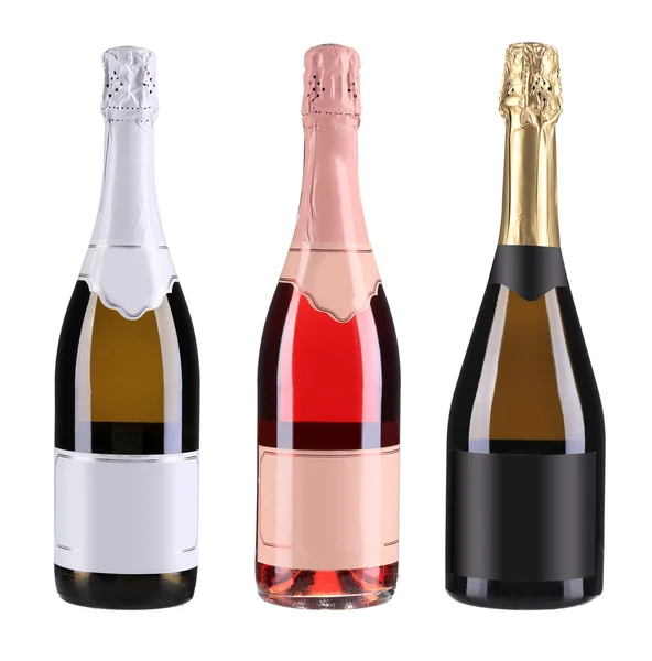 Tre bottiglie di champagne — Foto Stock