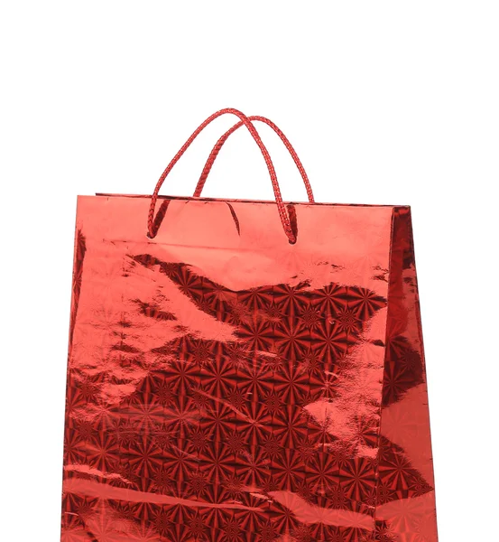 Sac en papier cadeau rouge — Photo