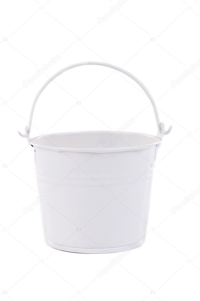 White bucket close up.