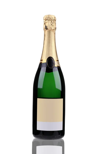 Green bottle of champagne — Stock Photo, Image