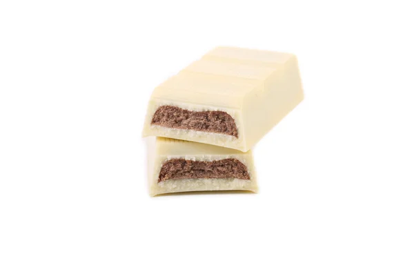 Barra de chocolate branco com enchimento — Fotografia de Stock