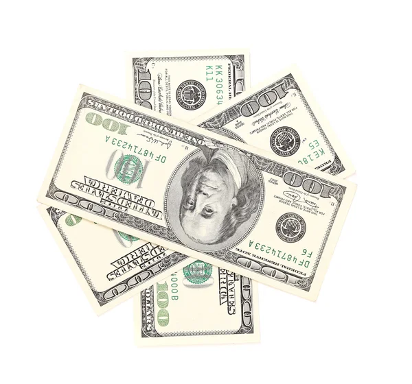Cien dólares de billetes verdes — Foto de Stock