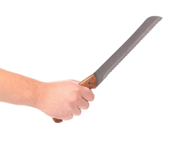 El mutfak bıçağı tutan — Stok fotoğraf