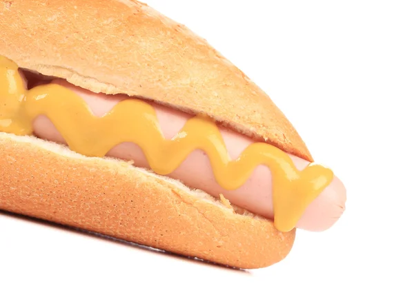 Gegrilde hotdog met mosterd — Stockfoto