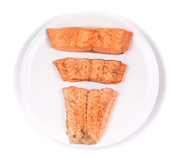 Kırmızı balık fileto plaka üzerinde — Stok fotoğraf