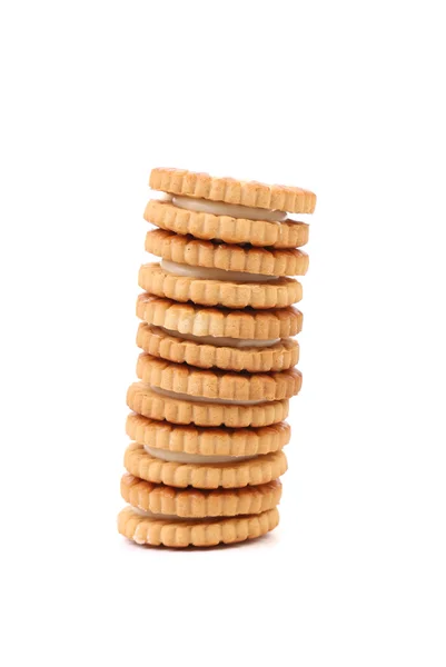 Koekjes met witte crème — Stockfoto