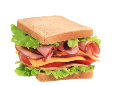 domuz eti ve sebze ile sandviç