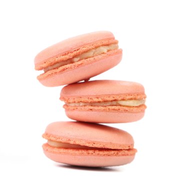 pembe macarons yığını