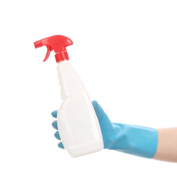 sprey şişe elini tutar