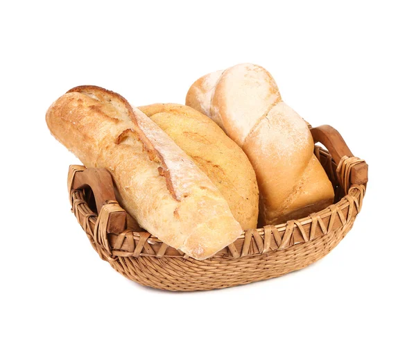 White bread in basket — Stock Photo, Image