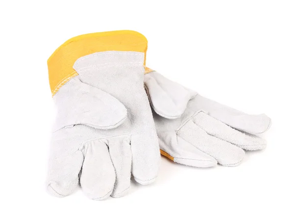 Guantes de construcción amarillo blanco — Foto de Stock